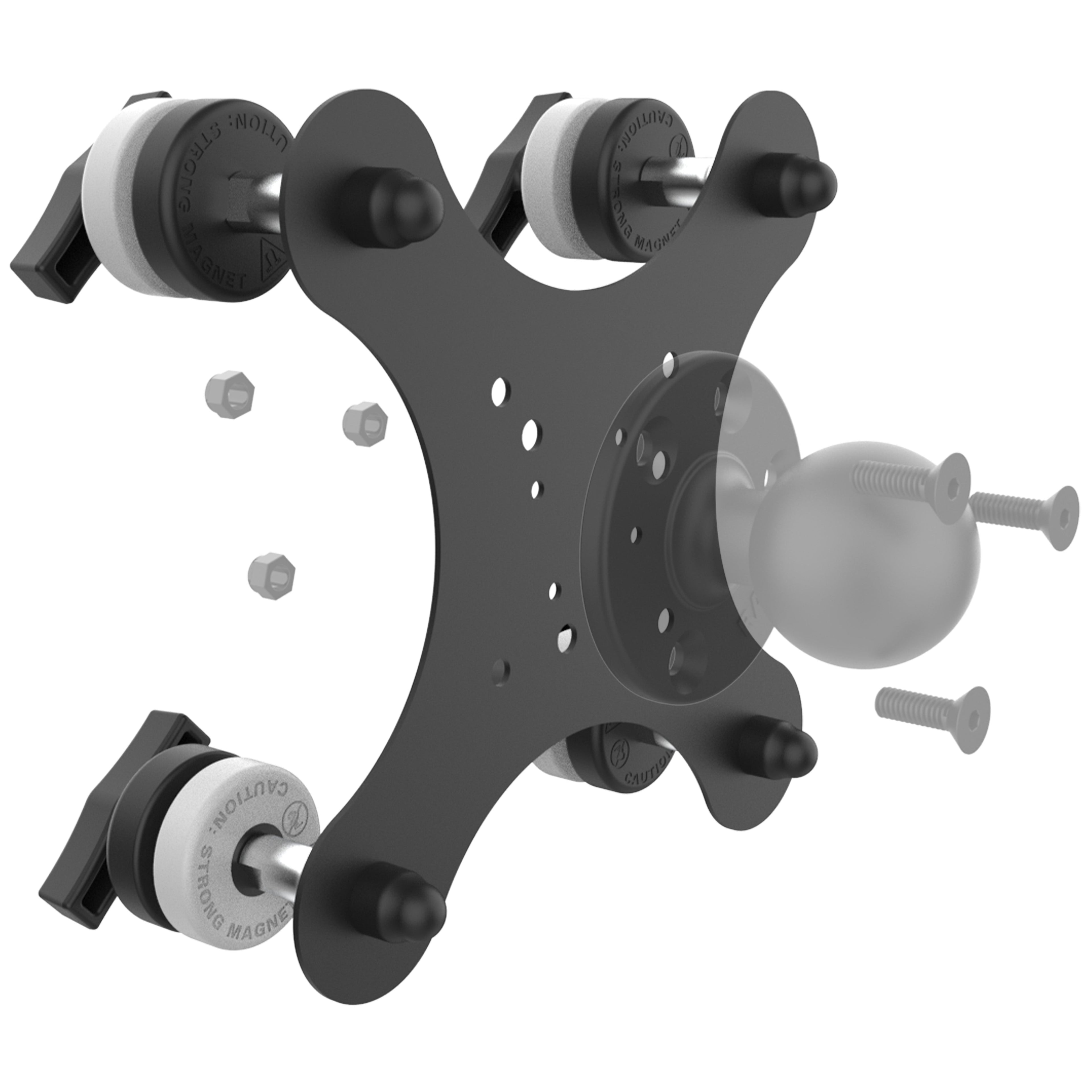 RAM-MAG48-4S-PIV1U:RAM-MAG48-4S-PIV1U_1:RAM® Tough-Mag™ 48MM 4-Point Pivoting Magnetic Mounting Base