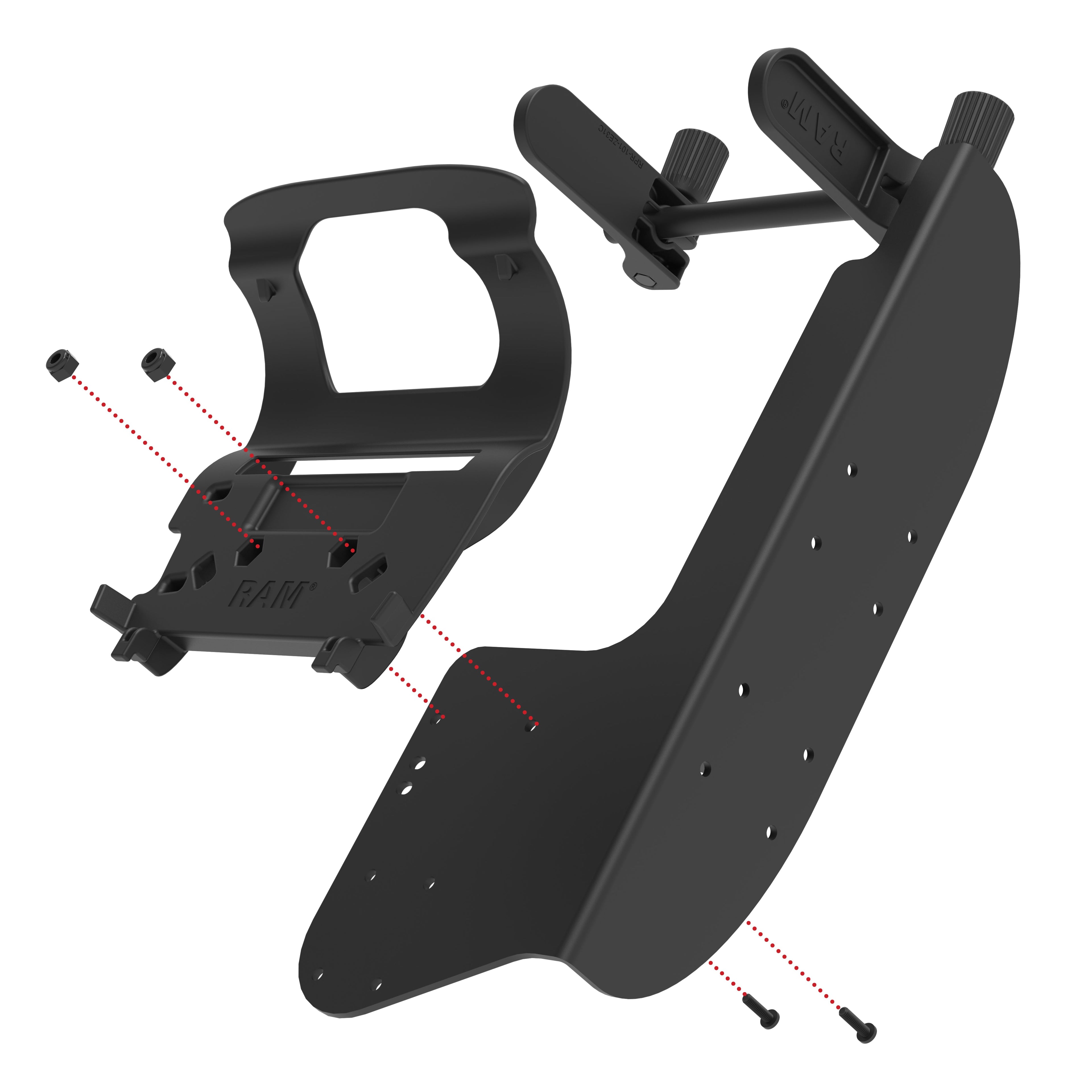 RAM-PM1-ZE31U:RAM-PM1-ZE31U_1:RAM® Printer Mount with Paper Feed for Zebra ZQ630 Series