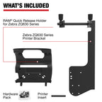 RAM-PM1-ZE31U:RAM-PM1-ZE31U_1:RAM® Printer Mount with Paper Feed for Zebra ZQ630 Series