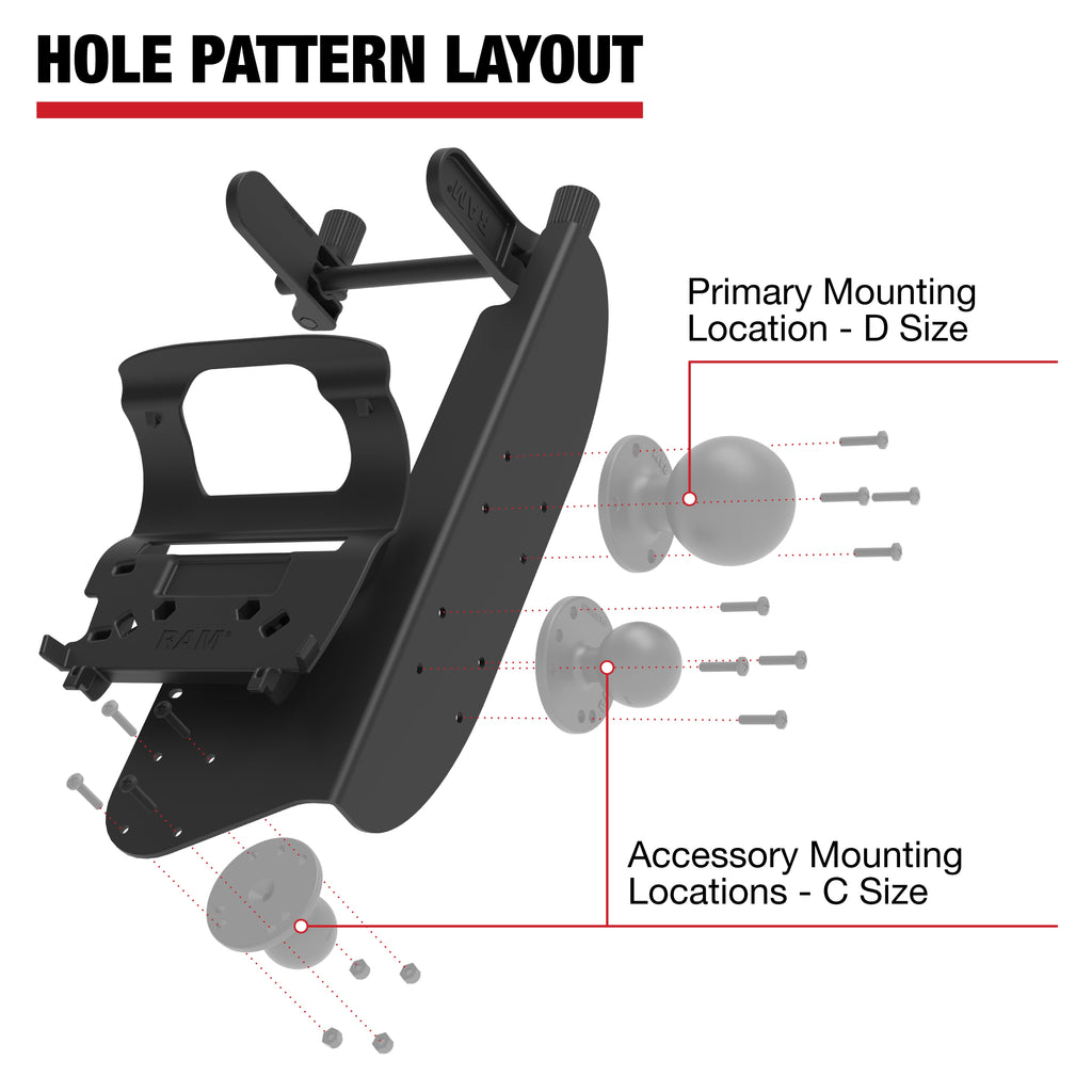 RAM-PM1-ZE31U:RAM-PM1-ZE31U_1:RAM® Printer Mount with Paper Feed for Zebra ZQ630 Series