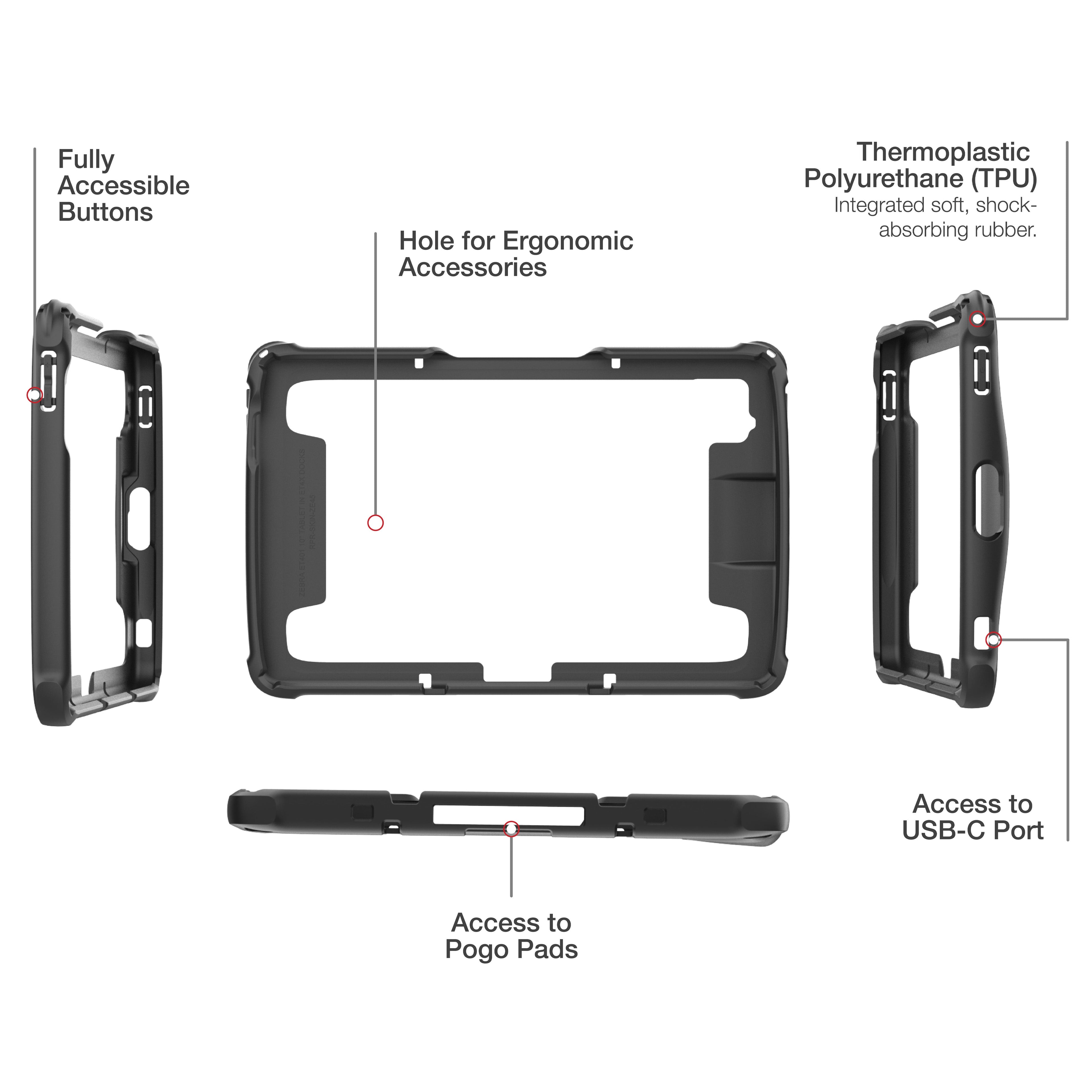 RAM-SKIN-ZE45:RAM-SKIN-ZE45_1:RAM® Skin™ for Zebra ET401 10" Enterprise Tablet