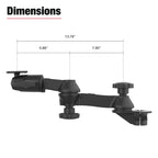 RAM-TB-471-SW2BU:RAM-TB-471-SW2BU_1:RAM® 90-Degree Dual Swing Arm Mount with Ball for Tough-Bar™
