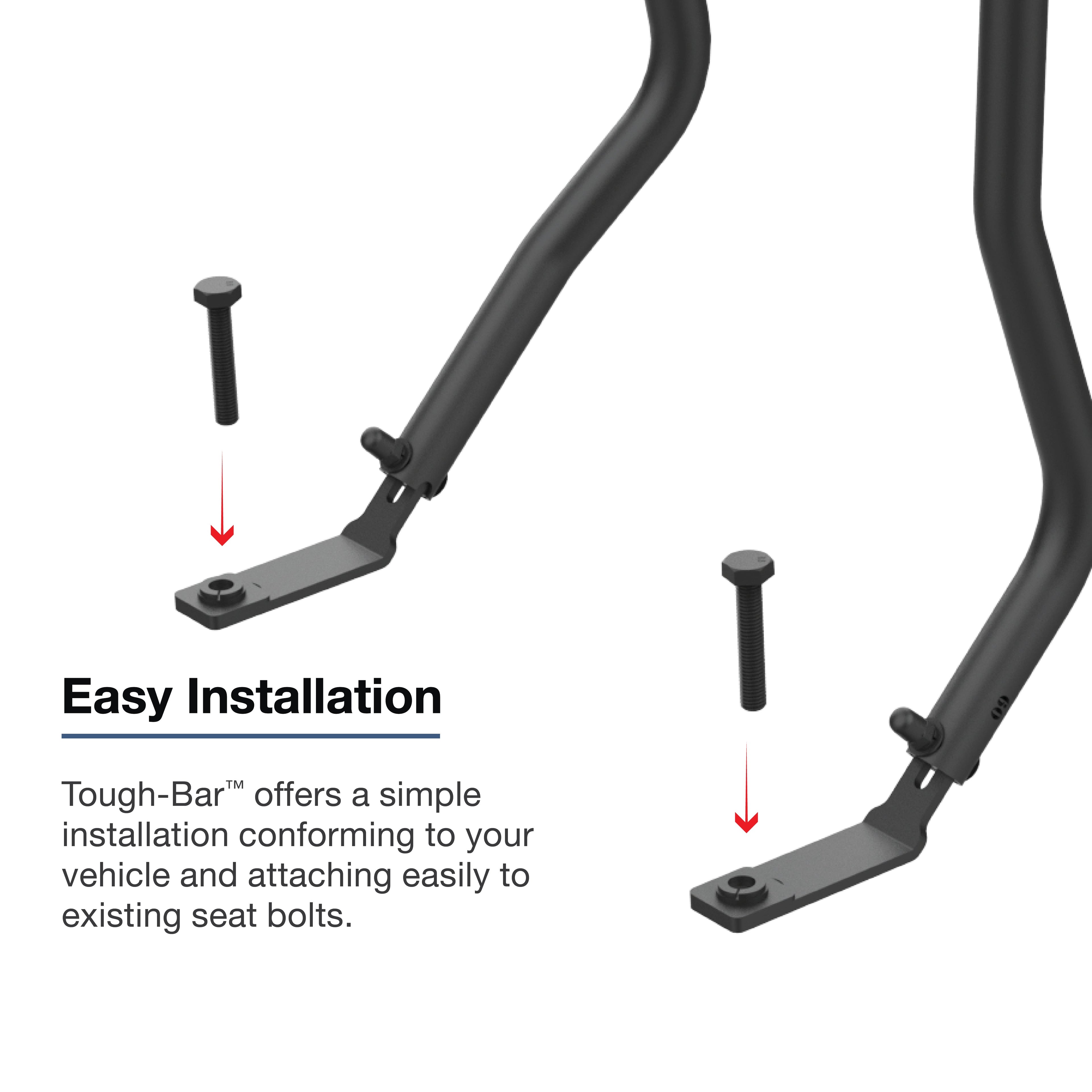 RAM-TB-9-DT-204-TRA1:RAM-TB-9-DT-204-TRA1_1:RAM® Tough-Bar™ for '18-23 Jeep Gladiator & Wrangler with Tough-Track™