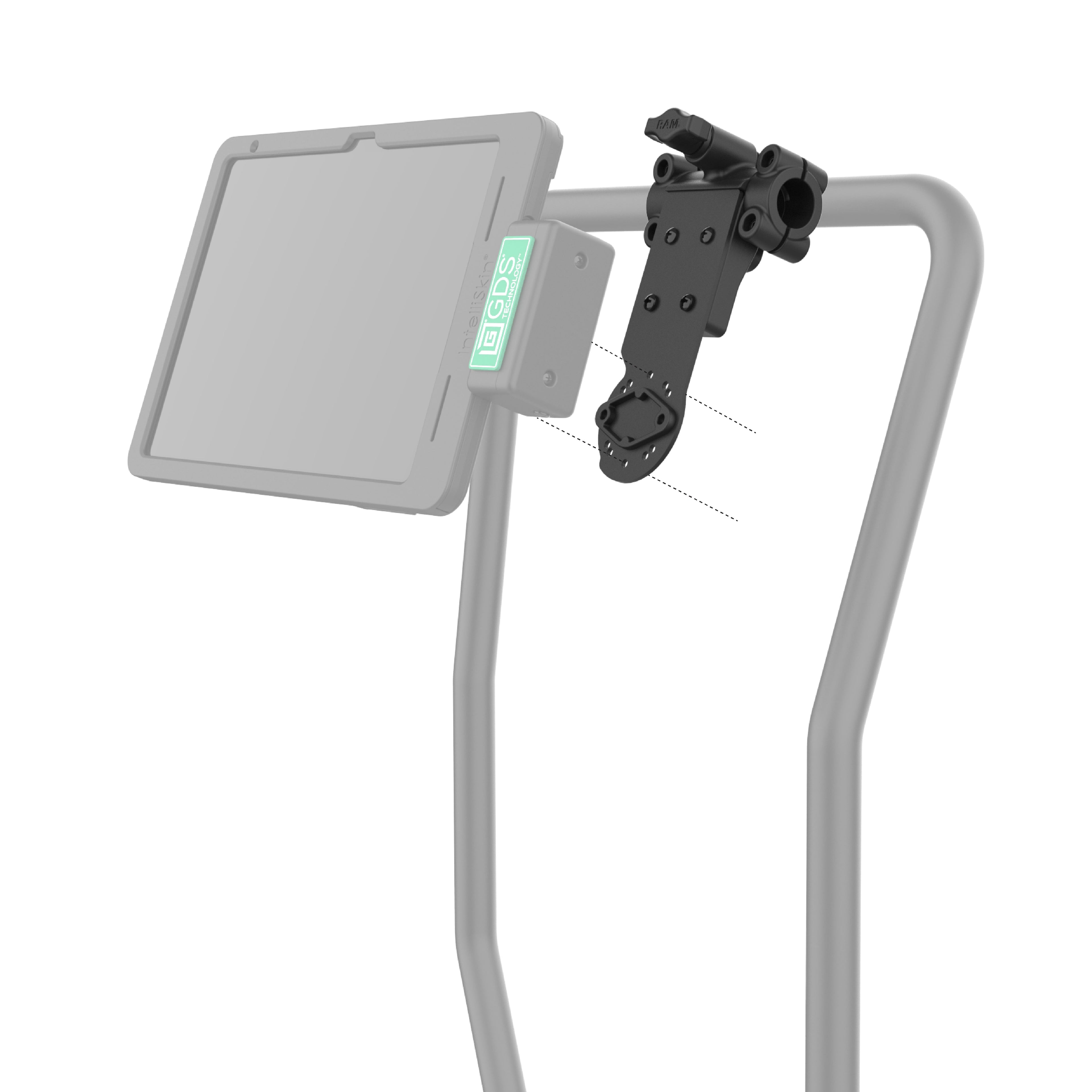 RAM-TB-FH1-1P1U:RAM-TB-FH1-1P1U_1:RAM® Friction Hinge Mount with AMPS Bracket for Tough-Bar™