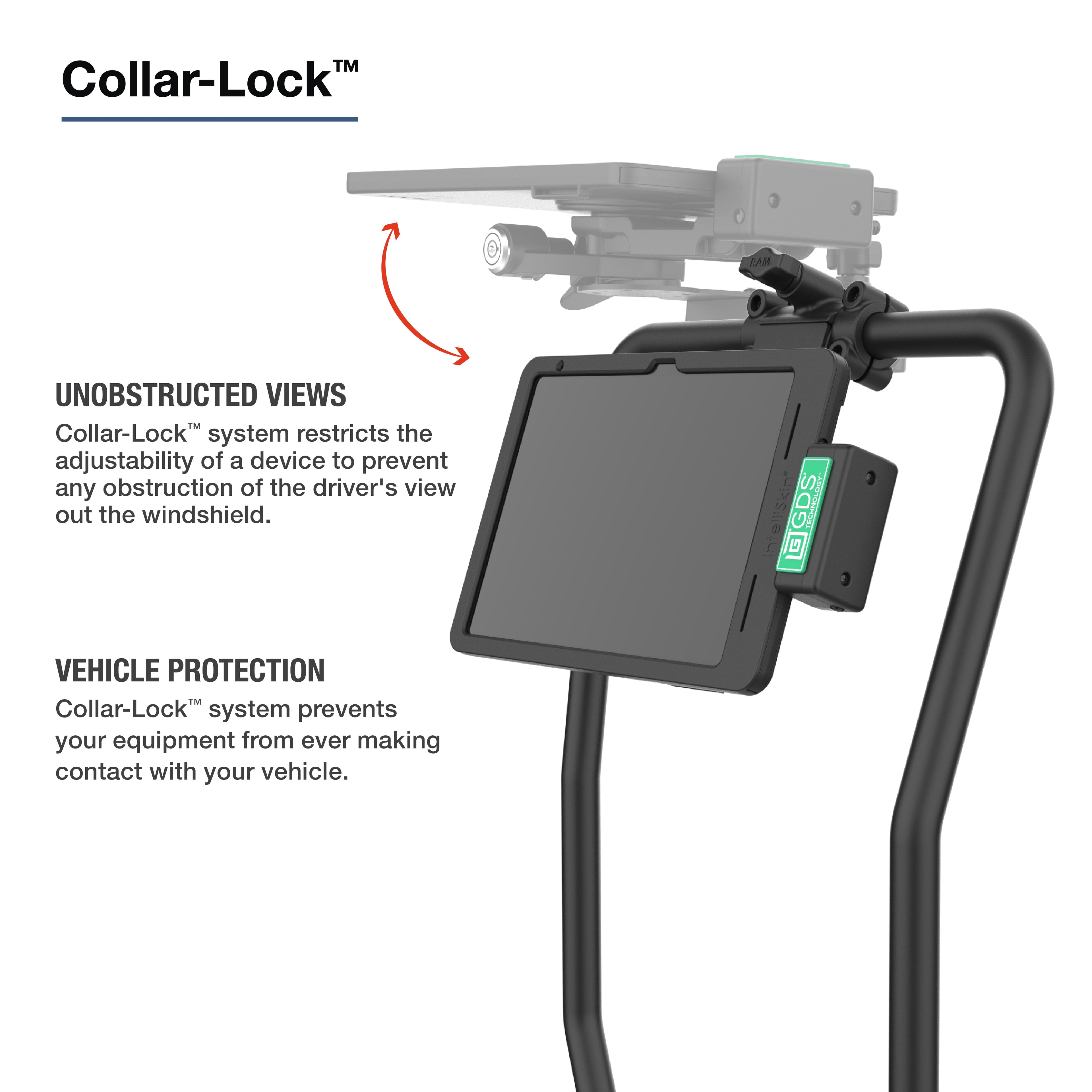 RAM-TB-FH1-1P2U:RAM-TB-FH1-1P2U_1:RAM® Friction Hinge Mount with AMPS Bracket for Tough-Bar™