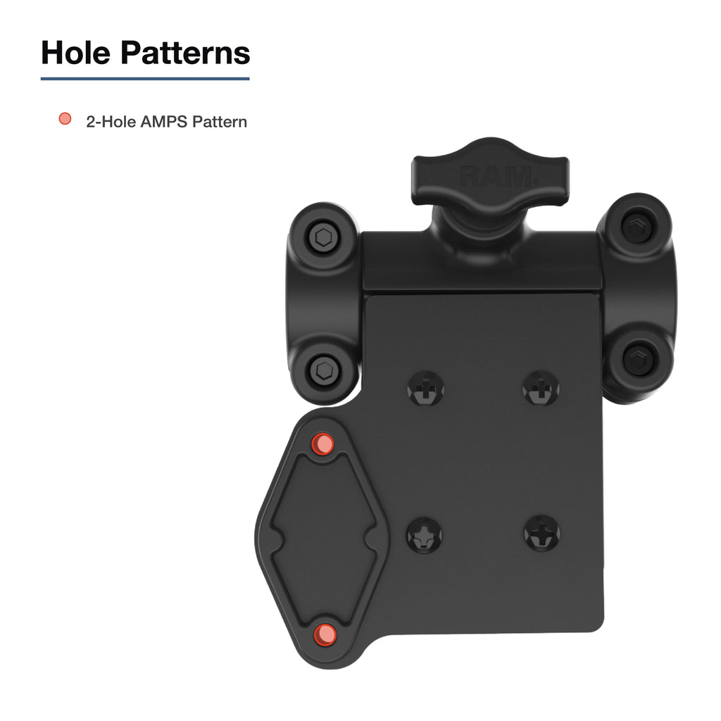 RAM-TB-FH1-1P2U:RAM-TB-FH1-1P2U_1:RAM® Friction Hinge Mount with AMPS Bracket for Tough-Bar™