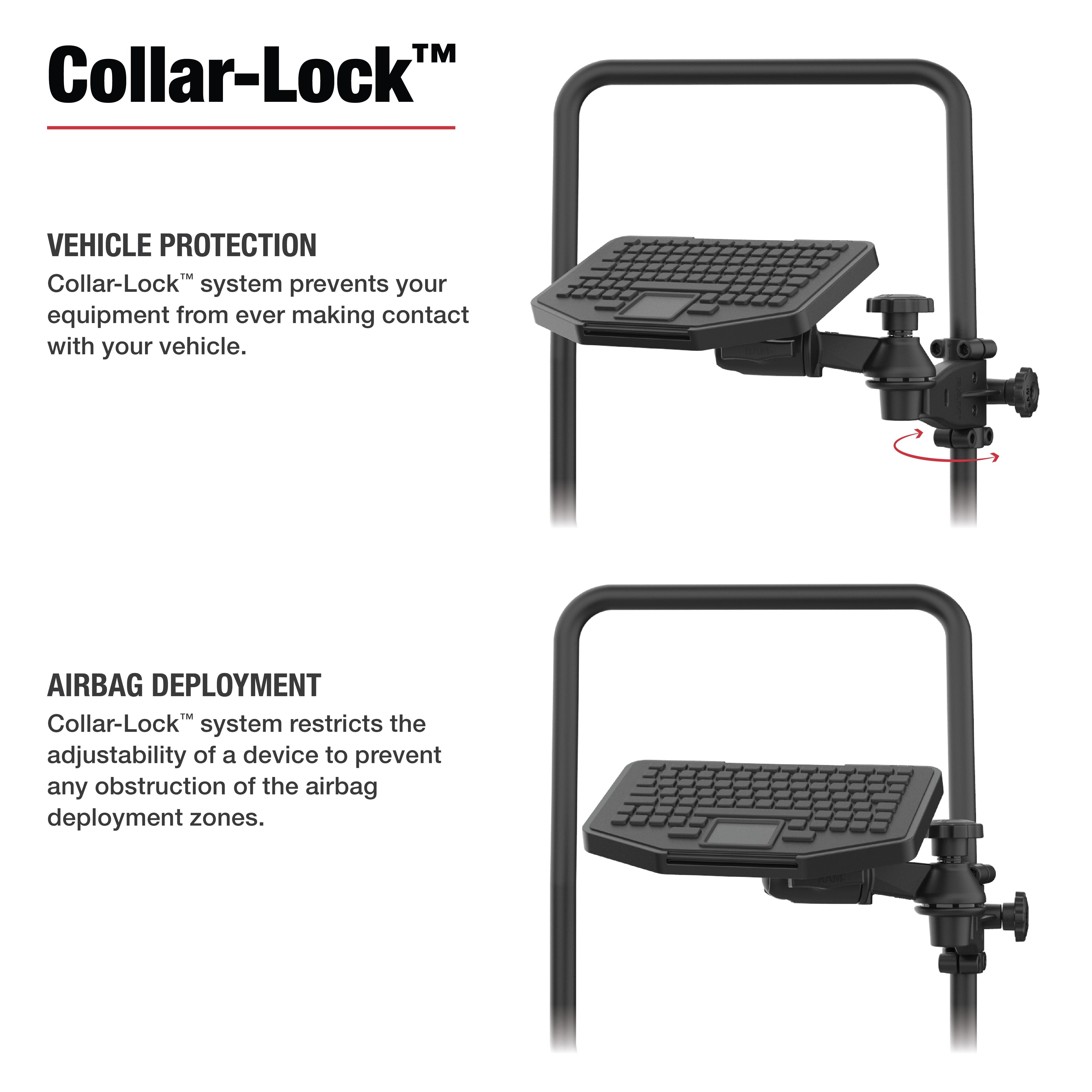 RAM-TB-FHA3-SW1BU:RAM-TB-FHA3-SW1BU_1:RAM® Friction Hinge 6" Arm & 6" Swing Arm with Ball for Tough-Bar™