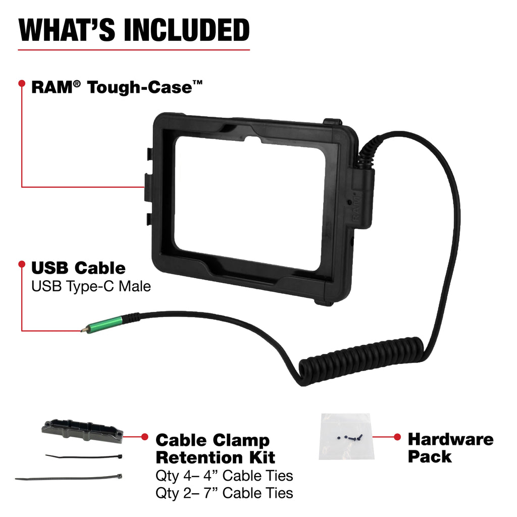RAM-TC-SAM54CU:RAM-TC-SAM54CU_1:RAM® Tough-Case™ for Tab Active Pro and Active5 Pro & 4 Pro – USB-C Male