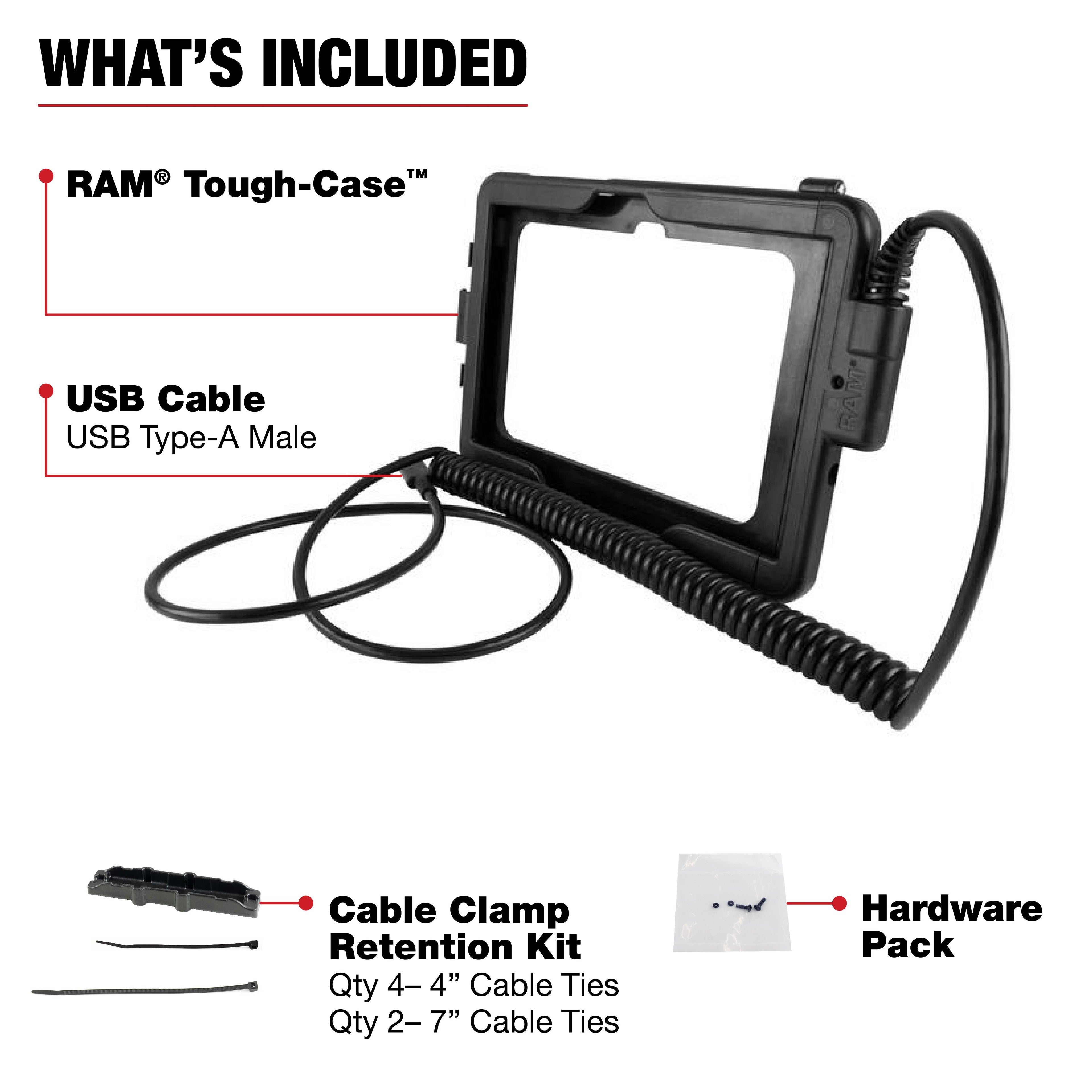 RAM-TC-SAM54U:RAM-TC-SAM54U_1:RAM® Tough-Case™ for Samsung Tab Active Pro - Type A Male USB