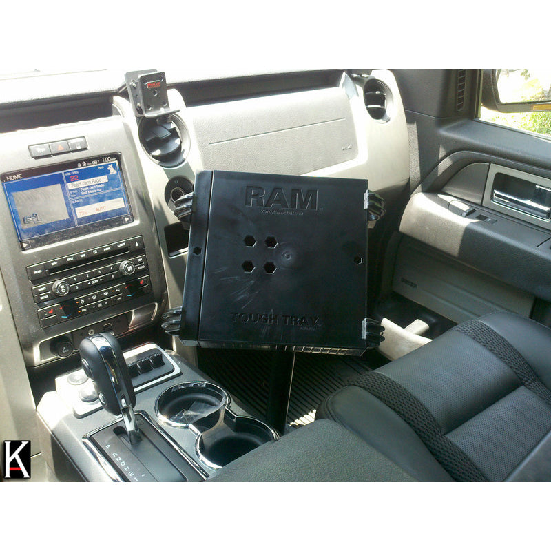 RAM-VB-109A-SW1:RAM-VB-109A-SW1_1:RAM® Laptop Mount with Adjust-A-Pole™ for '04-14 Ford F-150 + More