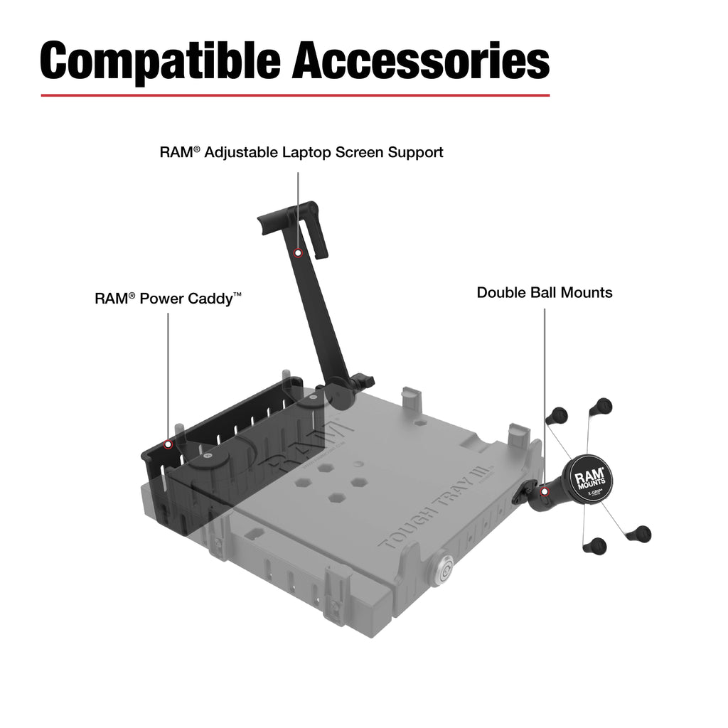 RAM-VB-129-SW3:RAM-VB-129-SW3_1:RAM® No-Drill™ Laptop Mount for Sprinter Van + More