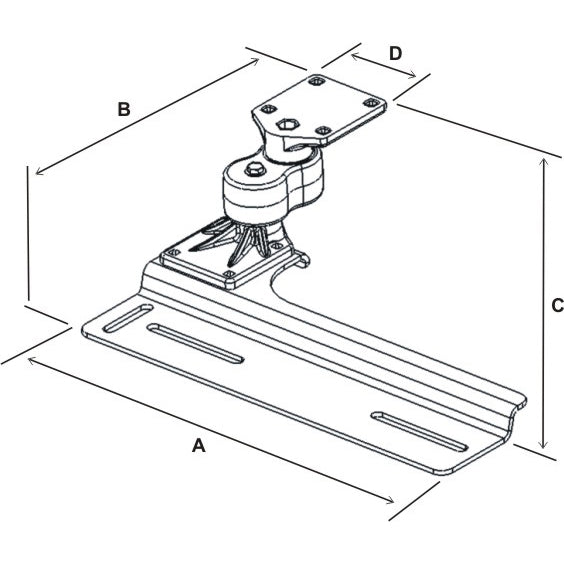 RAM-VB-146:RAM-VB-146_1:RAM® No-Drill™ Vehicle Base for '96-07 Dodge Grand Caravan + More