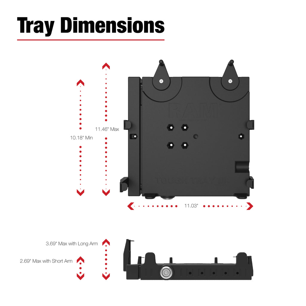 RAM-VB-148-SW3:RAM-VB-148-SW3_1:RAM® No-Drill™ Laptop Mount for '22-26 Toyota Tundra + More