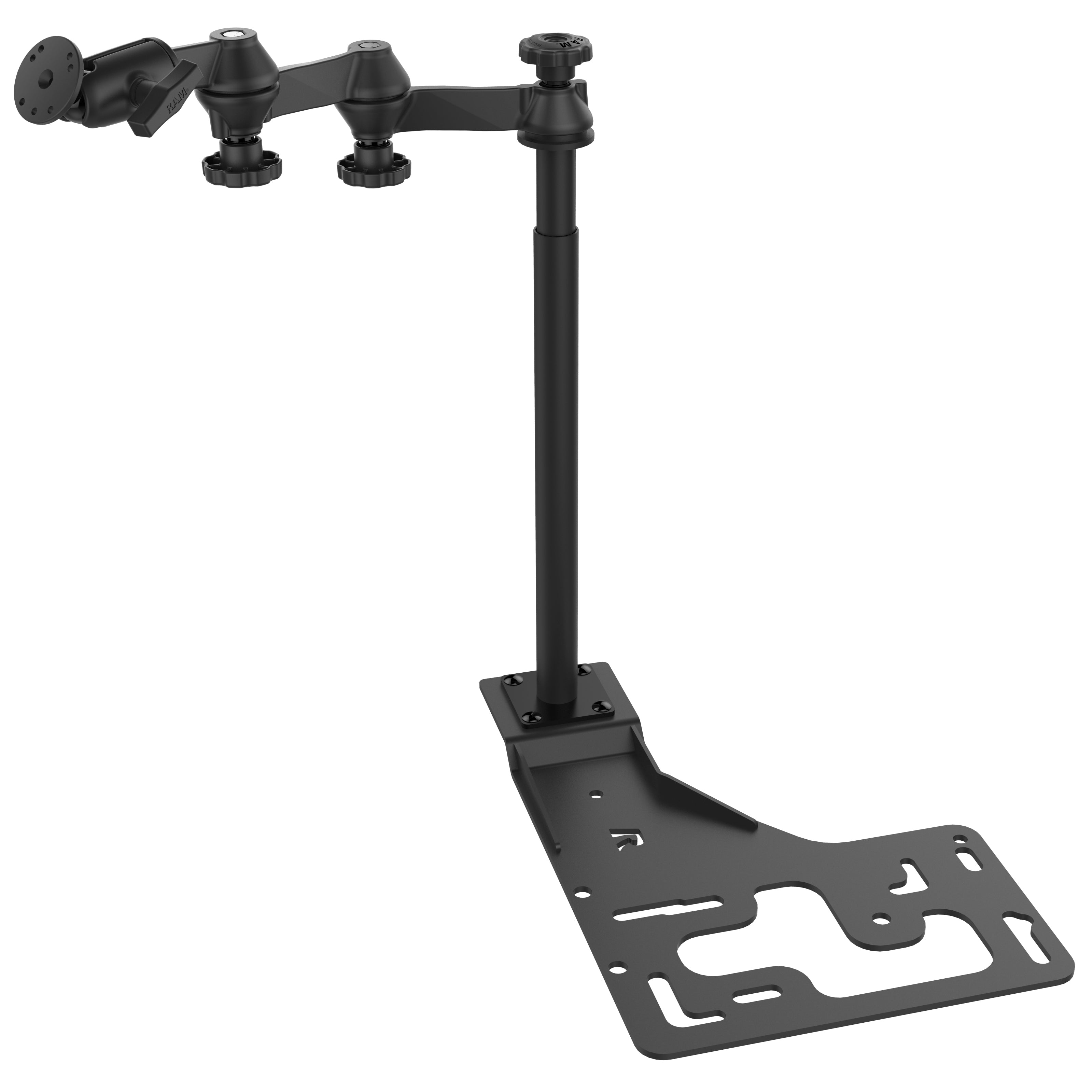RAM-VB-168-SW2:RAM-VB-168-SW2_1:RAM® No-Drill™ Universal Mount for Heavy Duty Trucks - Triple Swing Arm