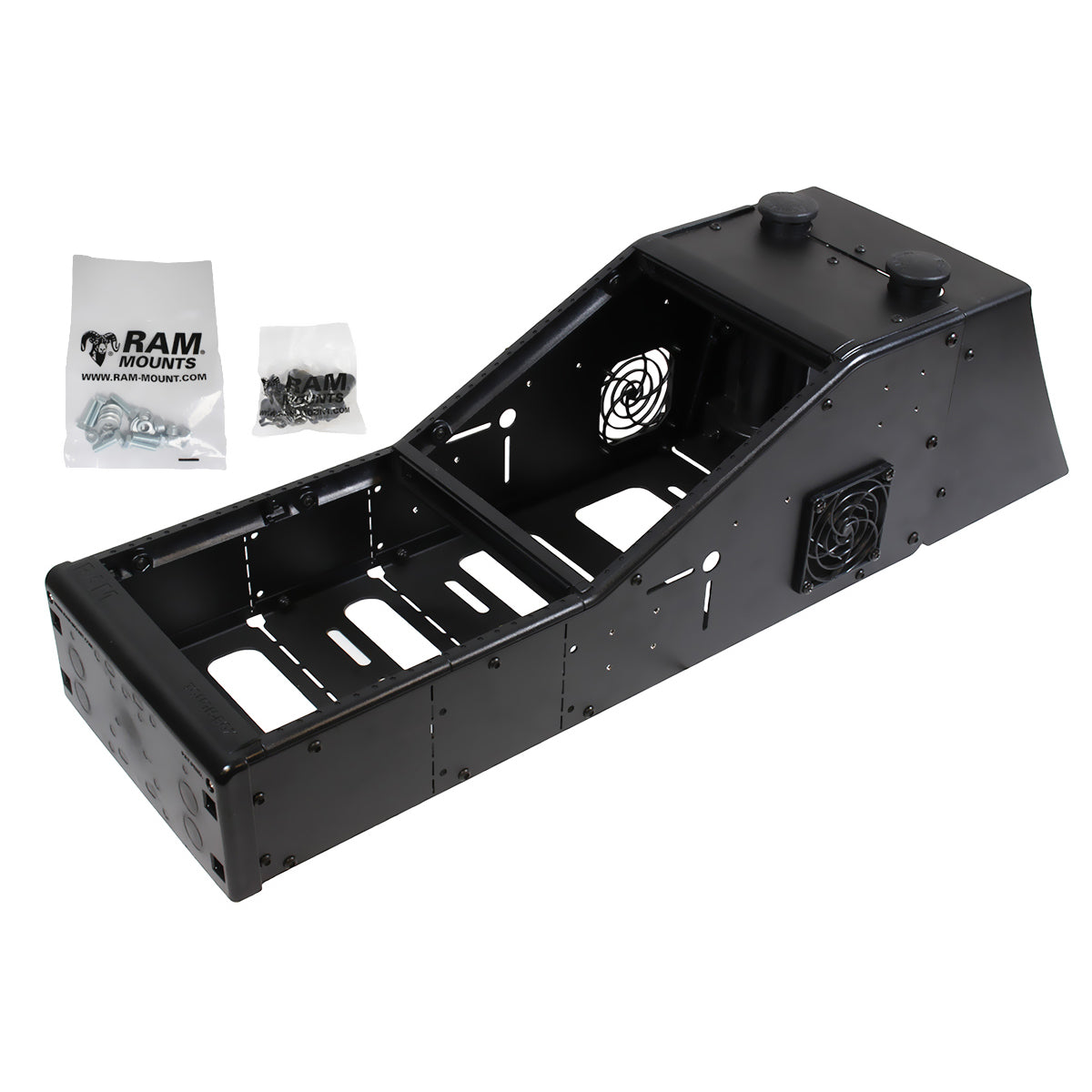 RAM-VCA-113A:RAM-VCA-113A_1:RAM® Tough-Box™ Angled Console with Ford Police Interceptor Back Fairing
