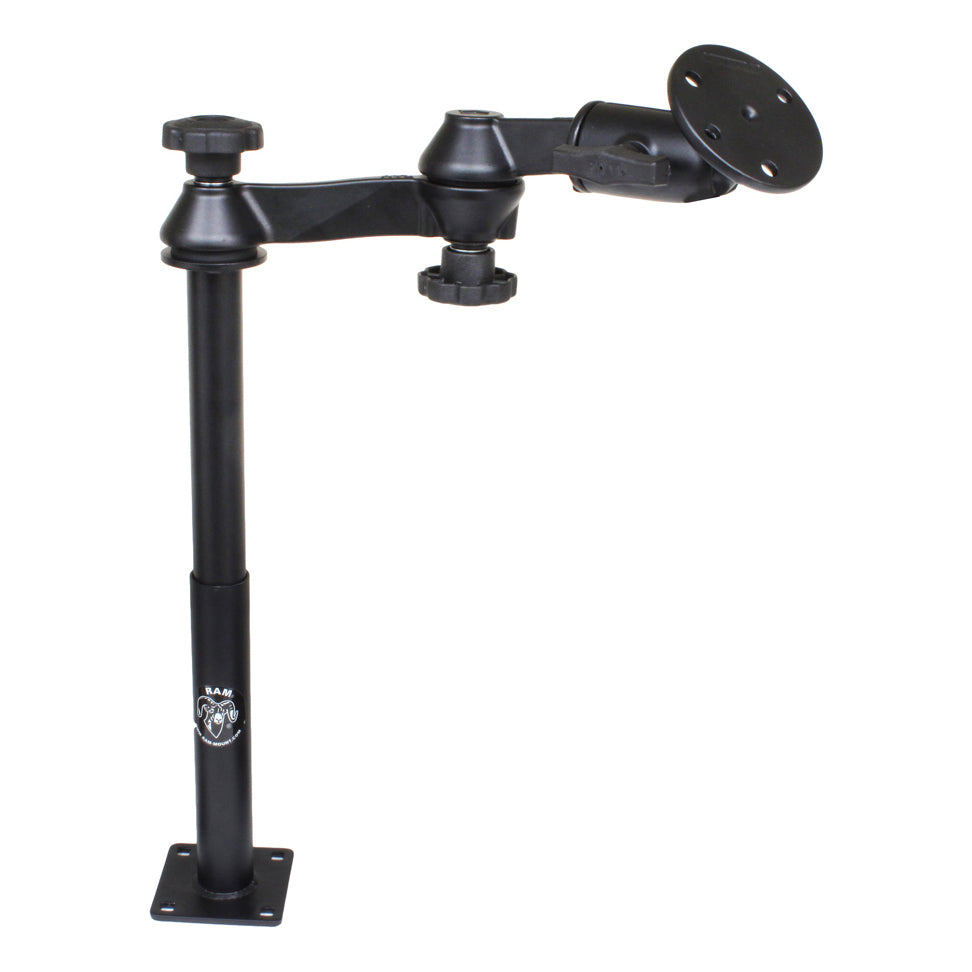 RAM-VP-SW1-129-240:RAM-VP-SW1-129-240_1:RAM® Tele-Pole™ with 12" & 9" Poles, Swing Arms & Large Round Plate