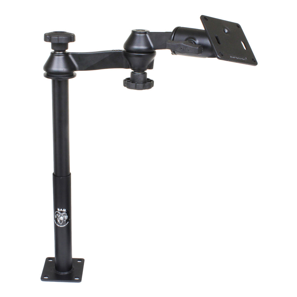 RAM-VP-SW1-129-2461:RAM-VP-SW1-129-2461_1:RAM® Tele-Pole™ with 12" & 9" Poles, Swing Arms & 75x75mm VESA Plate