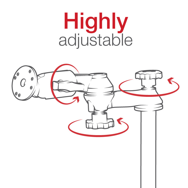 RAM-VP-SW1-4-234-3:RAM-VP-SW1-4-234-3_1:RAM® Tough-Tray™ with Double Swing Arms and 4" Upper Pole