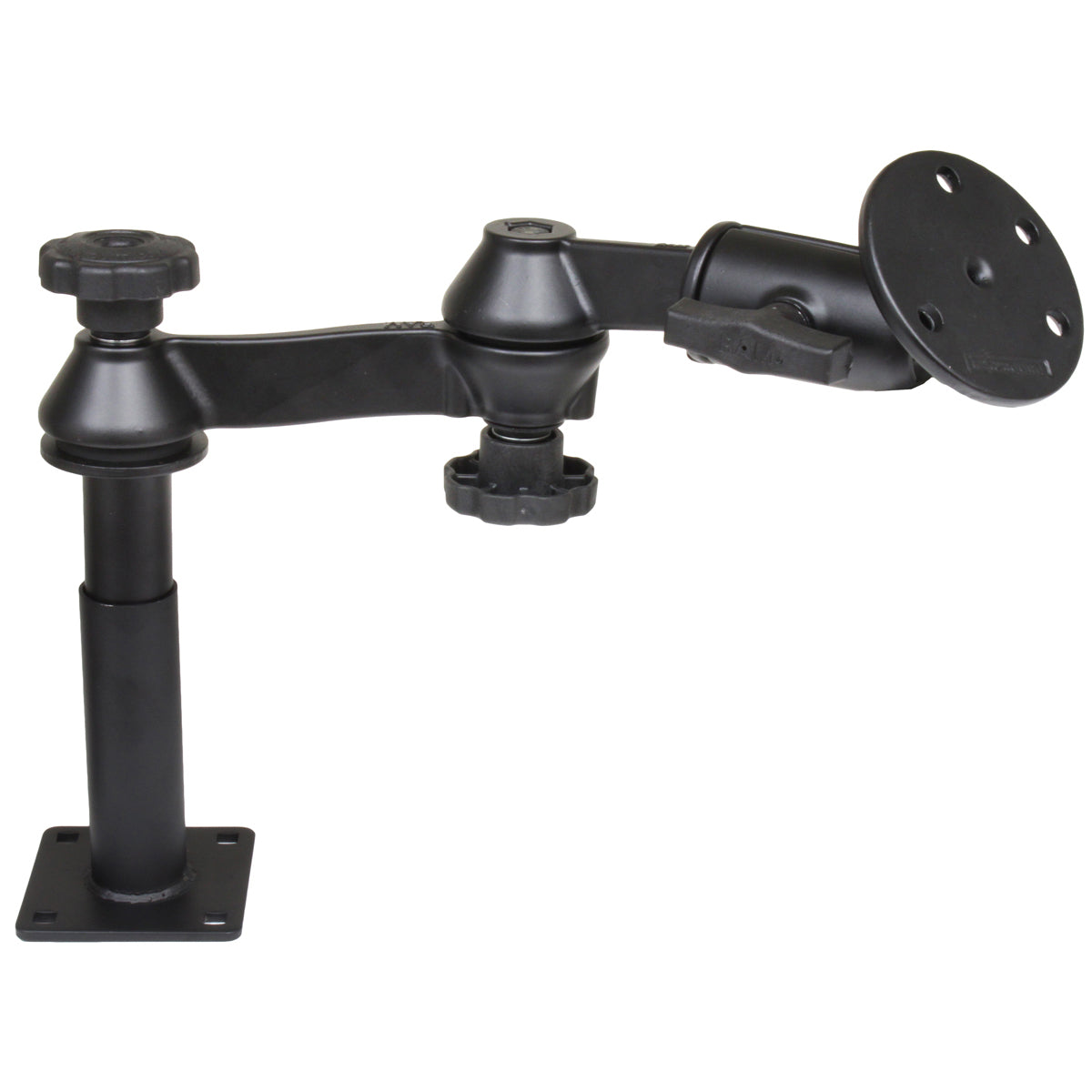 RAM-VP-SW1-45-240:RAM-VP-SW1-45-240_1:RAM® Tele-Pole™ with 4" & 5" Poles, Swing Arms & Large Round Plate