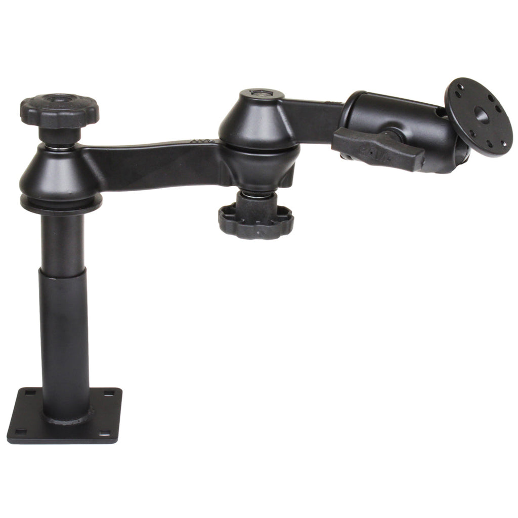 RAM-VP-SW1-45:RAM-VP-SW1-45_1:RAM® Tele-Pole™ with 4" & 5" Poles, Double Swing Arms & Round Plate