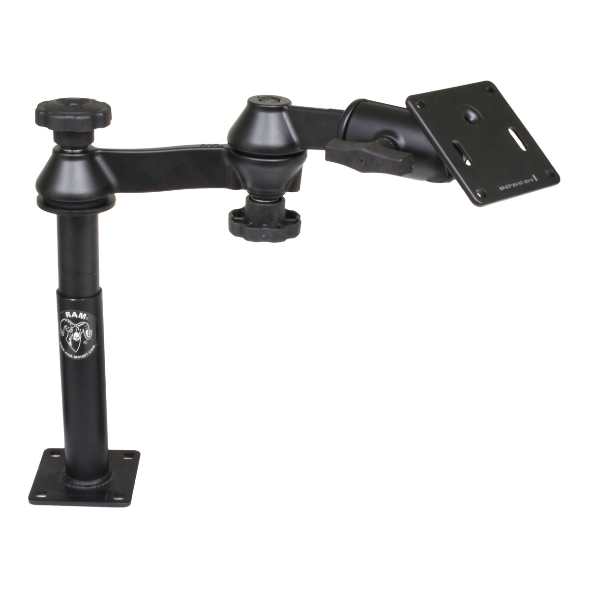 RAM-VP-SW1-47-2461:RAM-VP-SW1-47-2461_1:RAM® Tele-Pole™ with 4" & 7" Poles, Swing Arms & 75x75mm VESA Plate