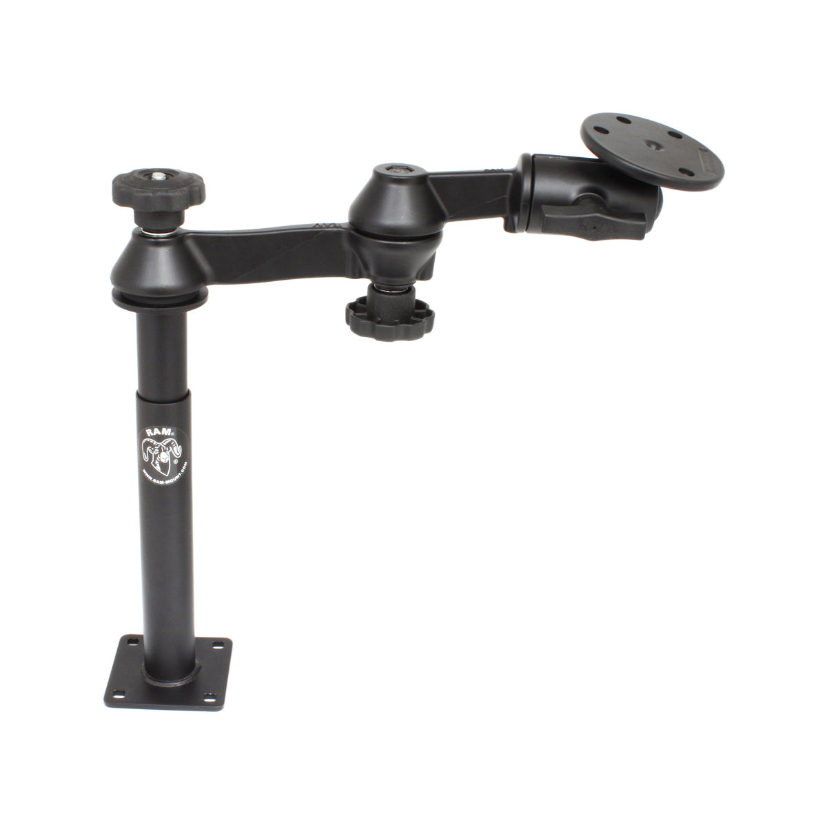 RAM-VP-SW1-89-240:RAM-VP-SW1-89-240_1:RAM® Tele-Pole™ with 8" & 9" Poles, Swing Arms & Large Round Plate