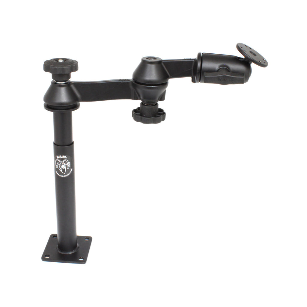 RAM-VP-SW1-89:RAM-VP-SW1-89_1:RAM® Tele-Pole™ with 8" & 9" Poles, Double Swing Arms & Round Plate