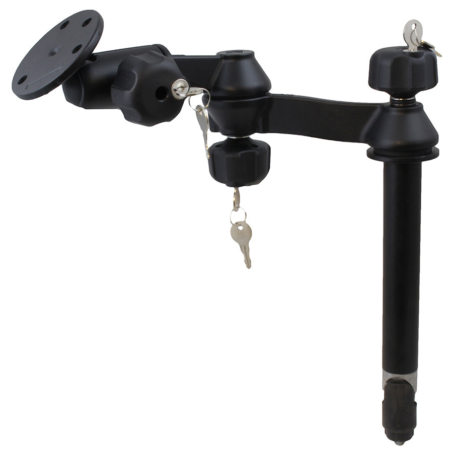 RAM-VP-SW1L-8-240:RAM-VP-SW1L-8-240_1:RAM® 8" Upper Pole with Locking Double Swing Arms and Large Round Plate