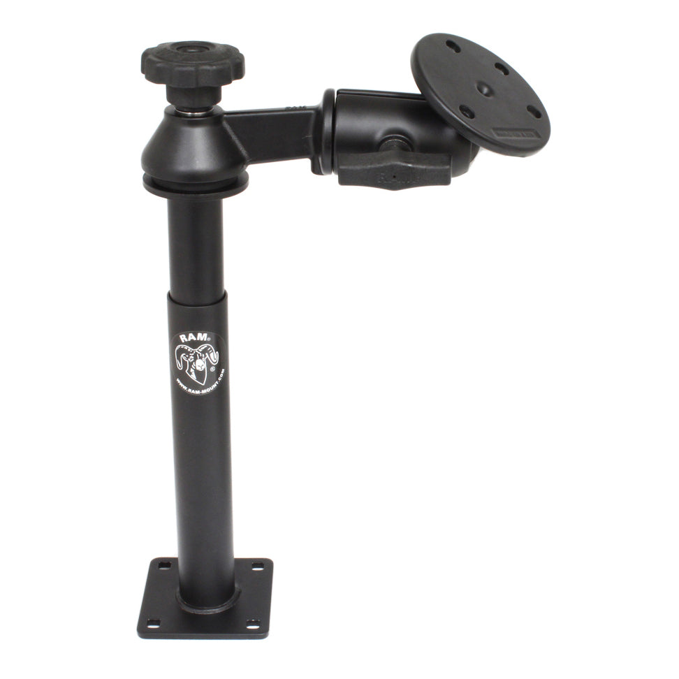 RAM-VP-SW2-89-240:RAM-VP-SW2-89-240_1:RAM® Tele-Pole™ with 8" & 9" Poles, Single Swing Arm & Large Round Plate