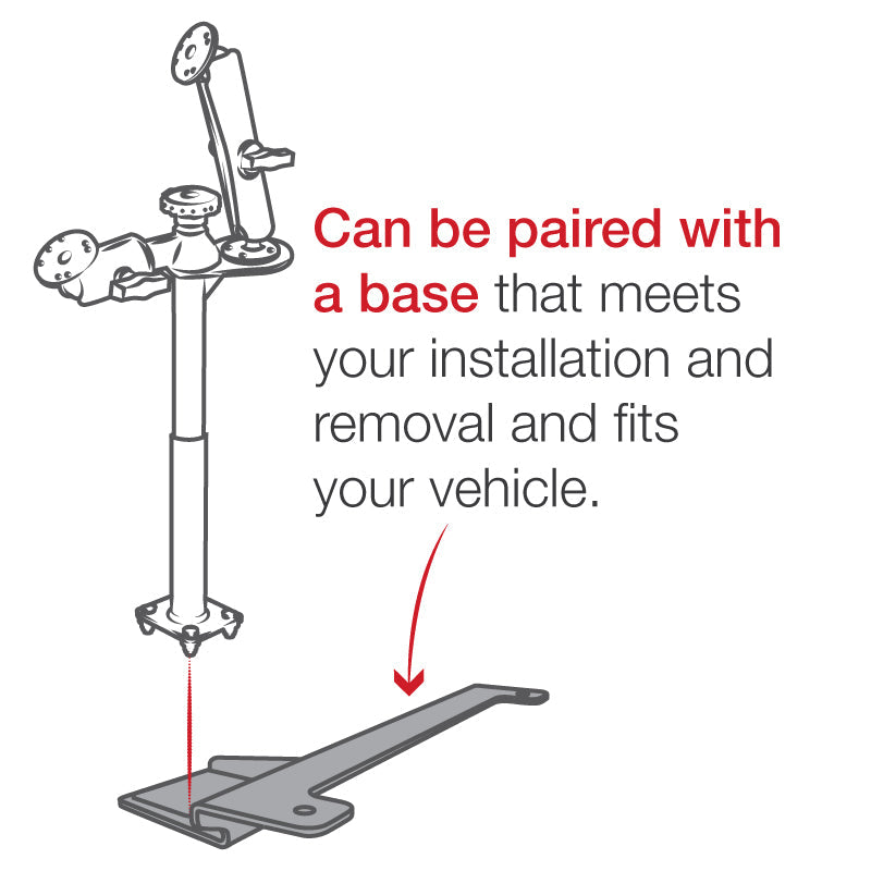 RAM-VP-SW2F-89:RAM-VP-SW2F-89_1:RAM® Tele-Pole™ with 8” & 9” Poles and Double Ball Mount