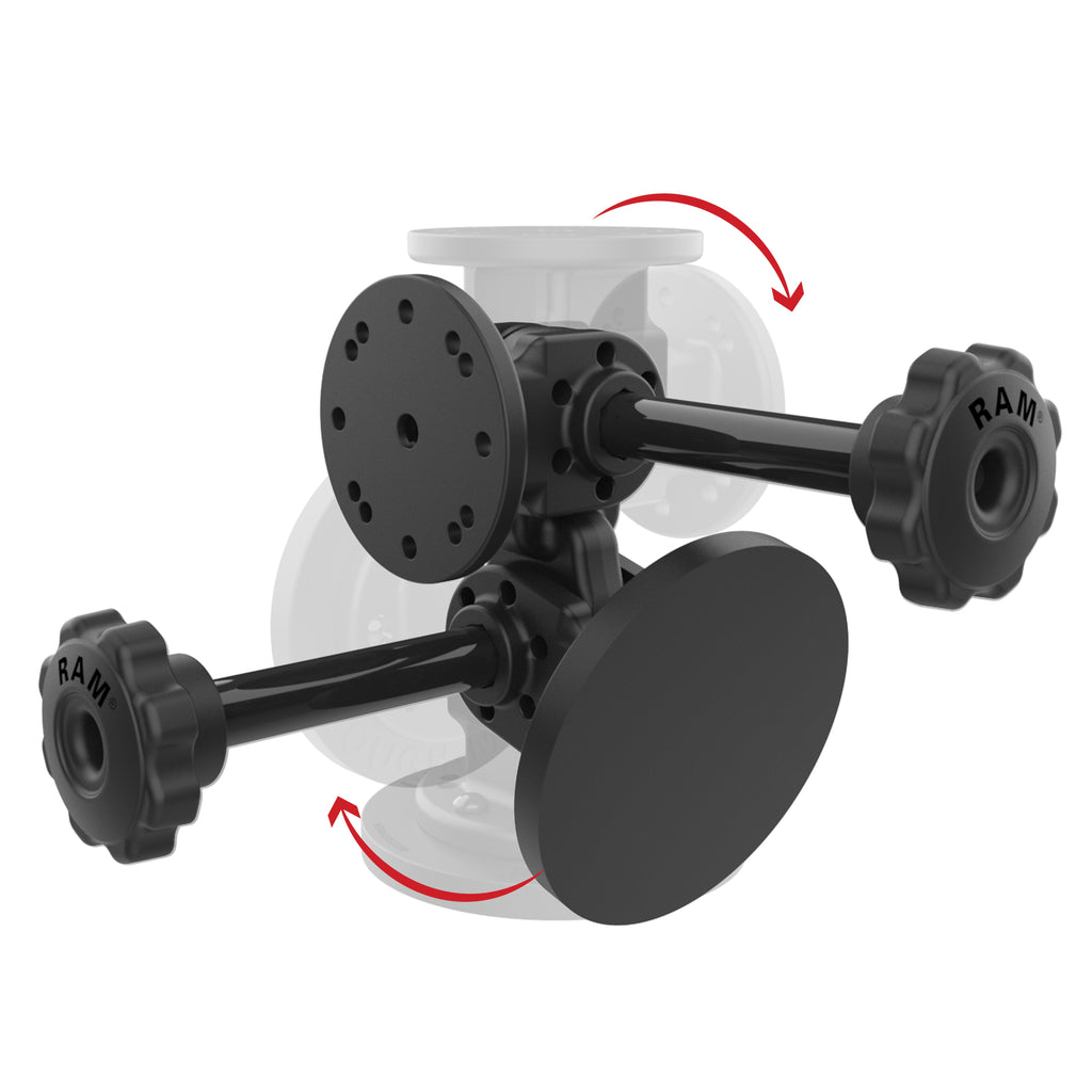 RAP-101-PV4-2P-MAG88U:RAP-101-PV4-2P-MAG88U_1:RAM® Dual 90-Degree Pivot Magnetic Mount with Knob