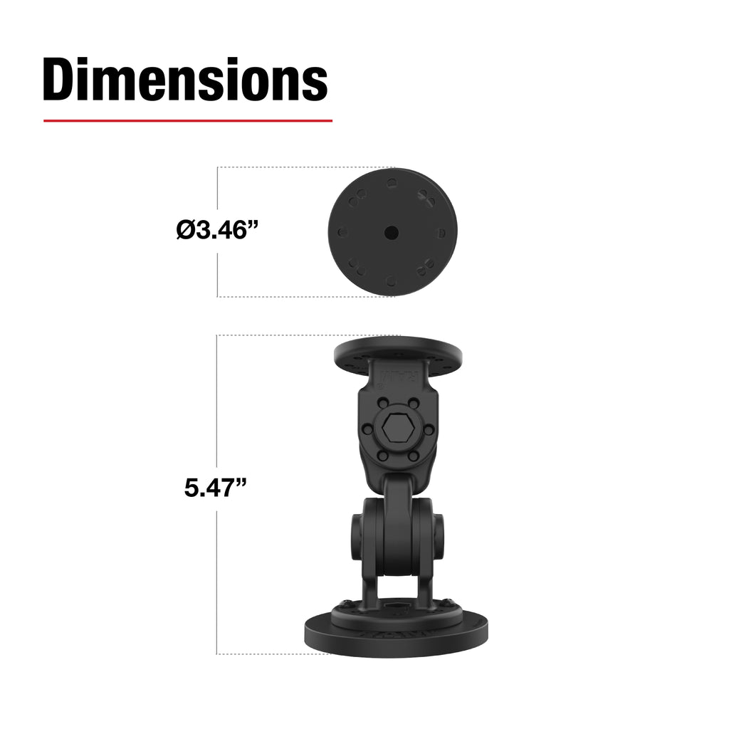 RAP-101-PV4-2P-NK-MAG88U:RAP-101-PV4-2P-NK-MAG88U_1:RAM® Dual 90-Degree Pivot Magnetic Mount