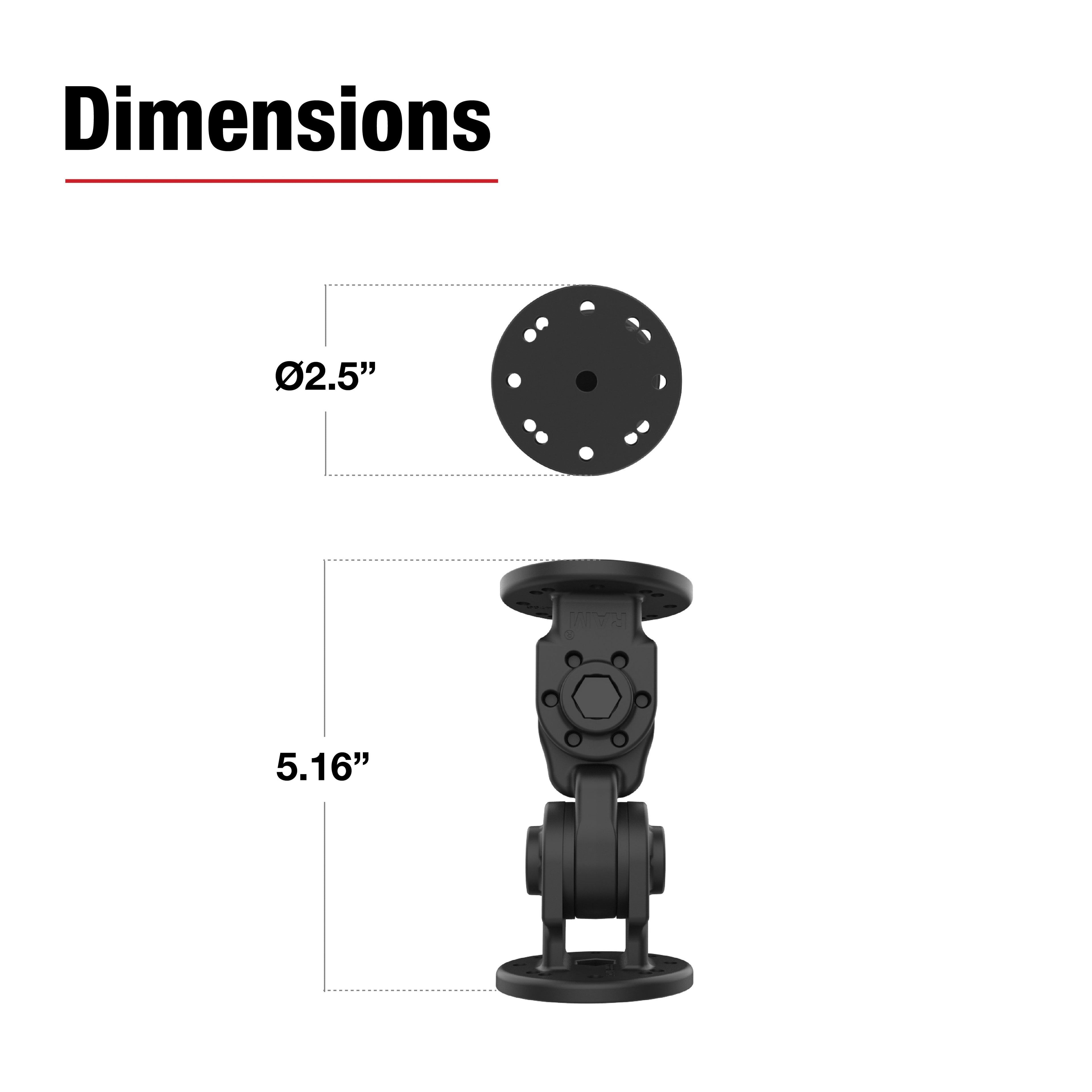 RAP-101-PV4-2P-NKU:RAP-101-PV4-2P-NKU_1:RAM® Dual 90-Degree Pivot Mount