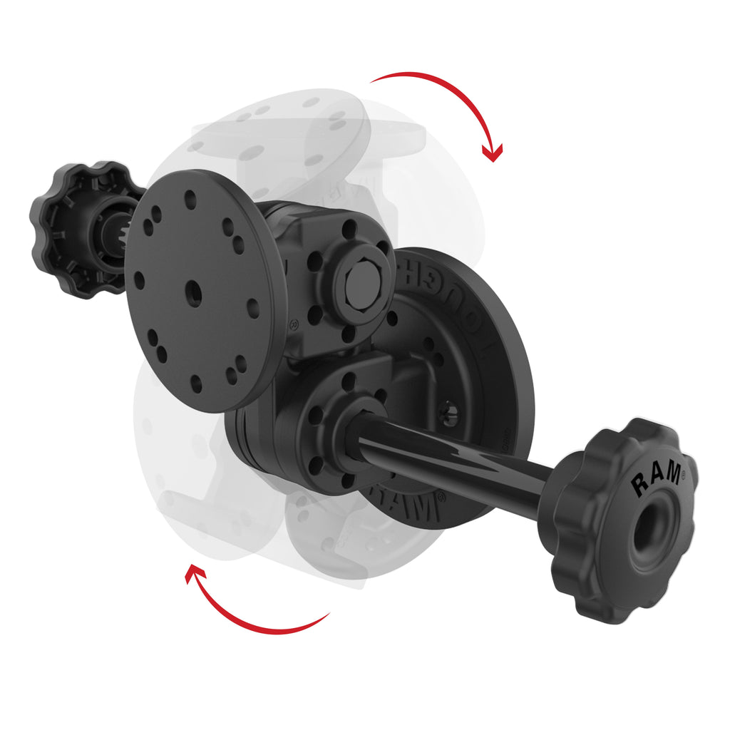 RAP-101-PV4-2S-MAG88U:RAP-101-PV4-2S-MAG88U_1:RAM® Dual Straight Pivot Magnetic Mount with Knob