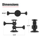 RAP-101-PV4-2S-MAG88U:RAP-101-PV4-2S-MAG88U_1:RAM® Dual Straight Pivot Magnetic Mount with Knob