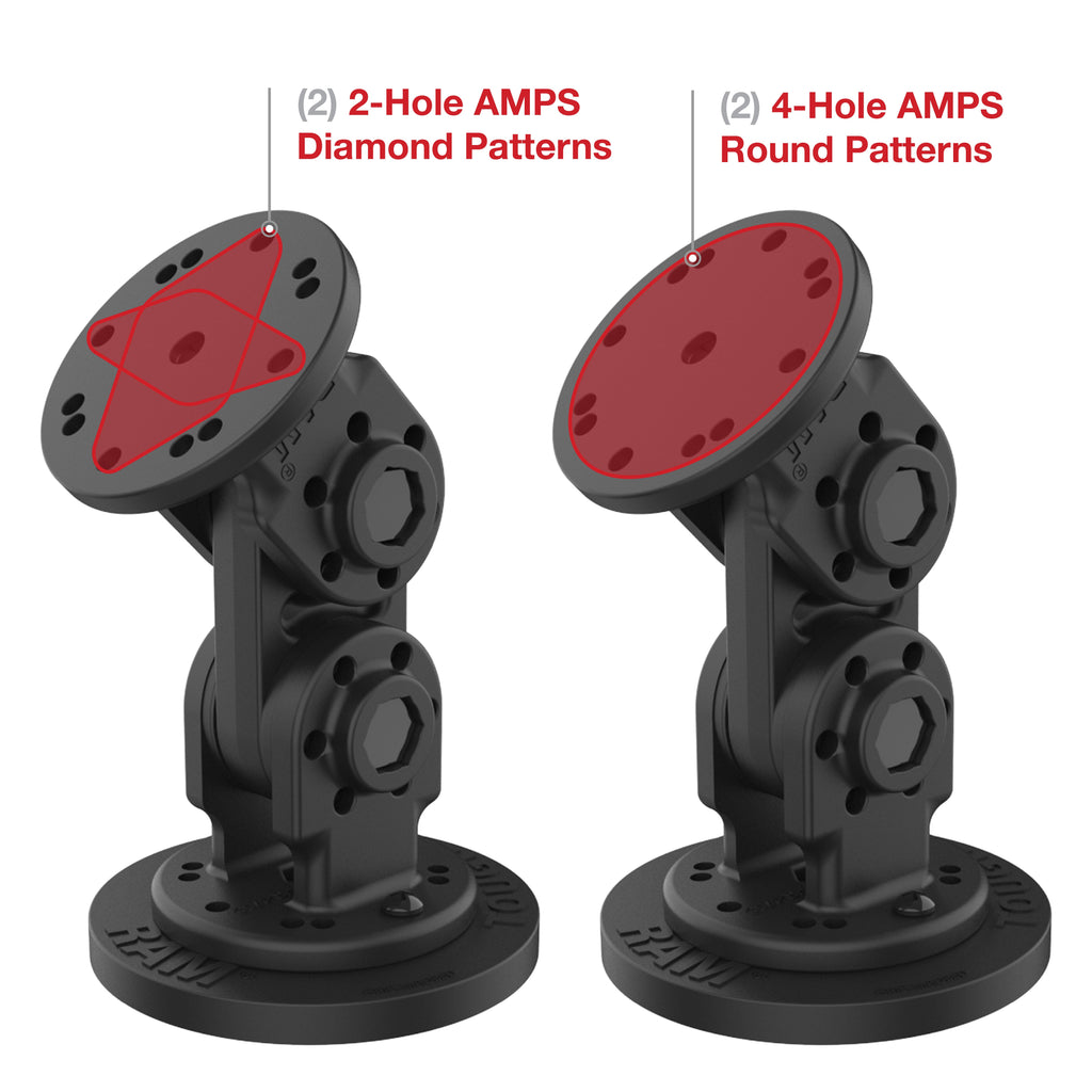 RAP-101-PV4-2S-NK-MAG88U:RAP-101-PV4-2S-NK-MAG88U_1:RAM® Dual Straight Pivot Magnetic Mount