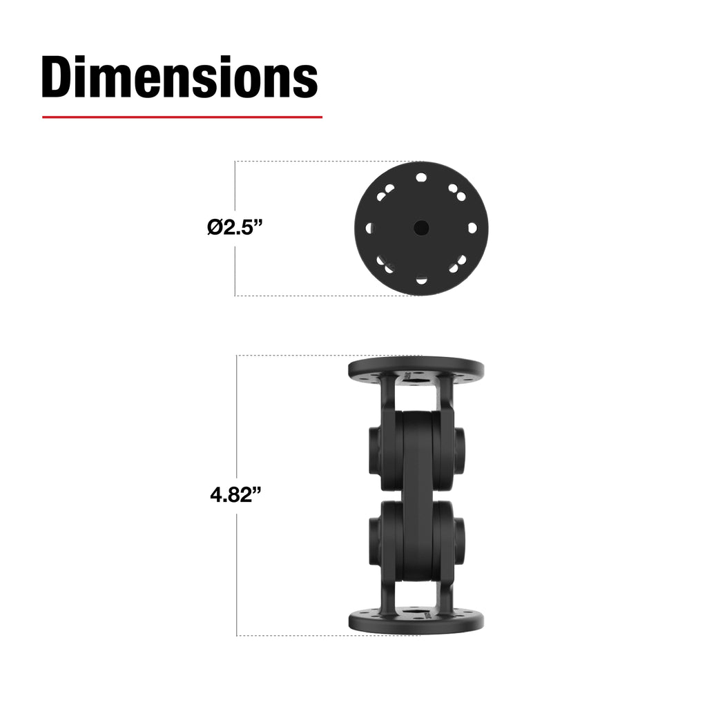 RAP-101-PV4-2S-NKU:RAP-101-PV4-2S-NKU_1:RAM® Dual Straight Pivot Mount