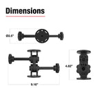 RAP-101-PV4-2SU:RAP-101-PV4-2SU_1:RAM® Dual Straight Pivot Mount with Knob