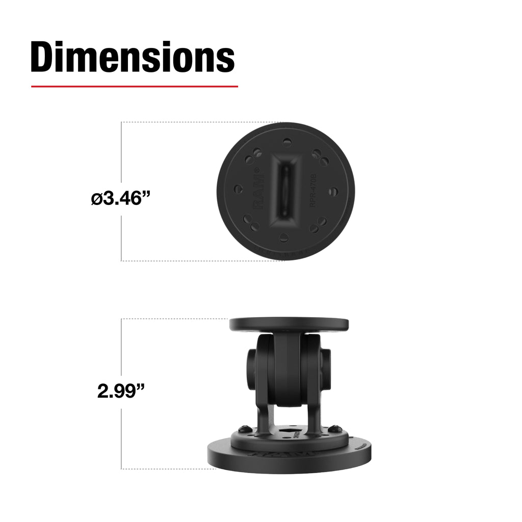 RAP-101-PV4-NK-MAG88U:RAP-101-PV4-NK-MAG88U_1:RAM® Single Pivot Magnetic Mount