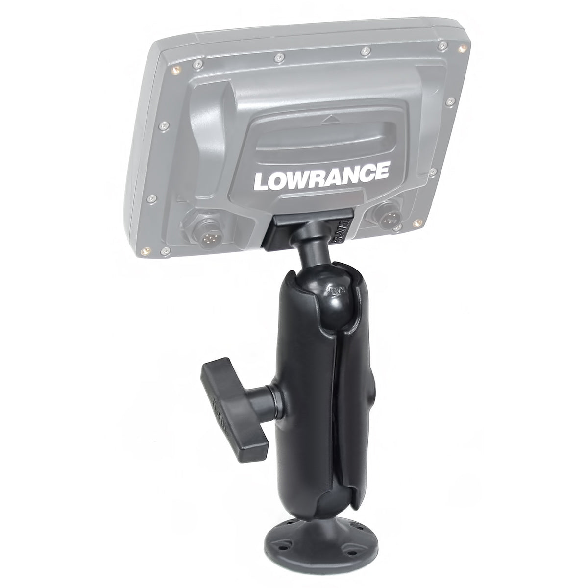 RAP-101U-LO11:RAP-101U-LO11_1:RAM® Composite Double Ball Mount for Lowrance Elite-5, Mark-5 + More