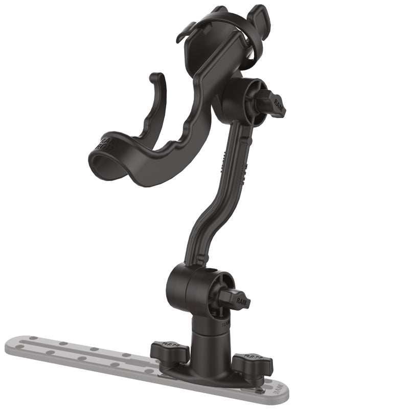 RAP-114-PA-421:RAP-114-PA-421_1:RAM ROD® Fishing Rod Holder with Extension Arm & Dual T-Bolt Track Base