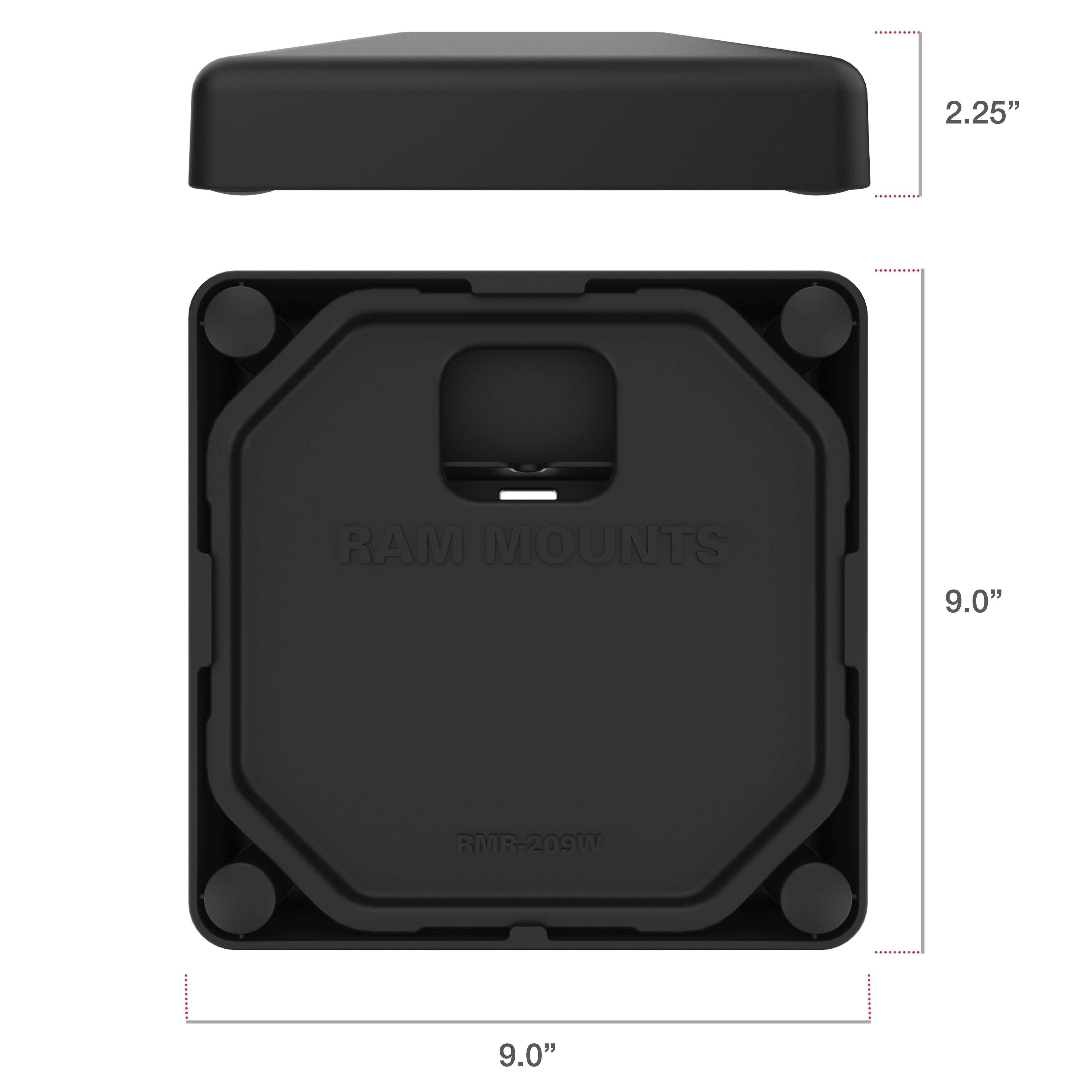 RAP-251-2U:RAP-251-2U_1:RAM® Weighted Platform Base with 4-Hole Pattern for GDS® Pedestal Docks
