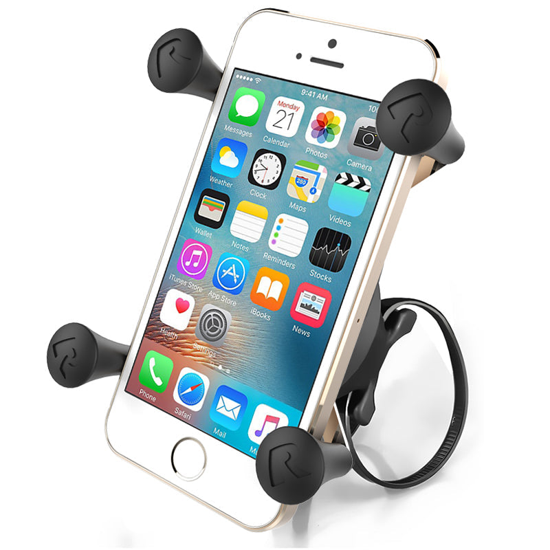 RAP-274-1-UN7U:RAP-274-1-UN7U_1:RAM® X-Grip® Phone Mount with RAM® EZ-On/Off™ Bicycle Base