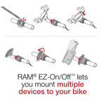 RAP-274-1HU:RAP-274-1HU_1:RAM® EZ-On/Off™ Bicycle Mount with Swivel Base Adapter & Hardware