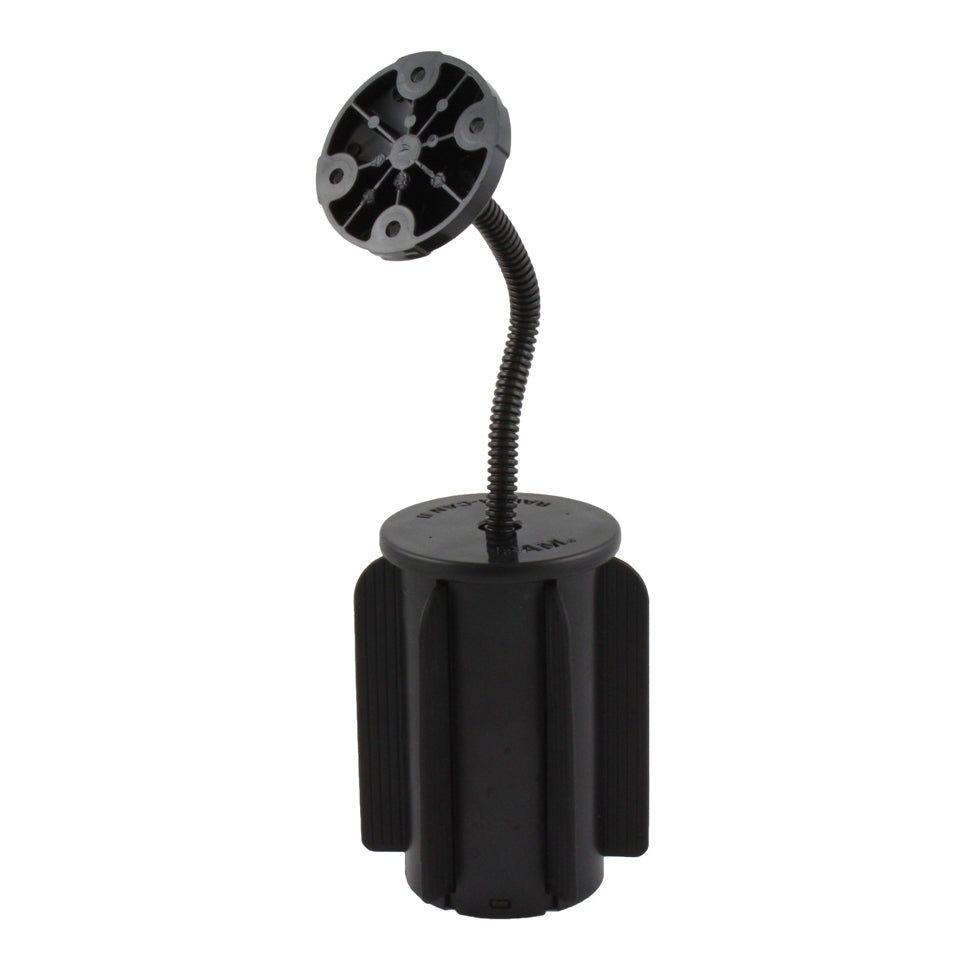 RAP-299-2-202U:RAP-299-2-202U_1:RAM-A-CAN™ II Cup Holder Mount with RAM® Flex-Arm™ and Round Plate