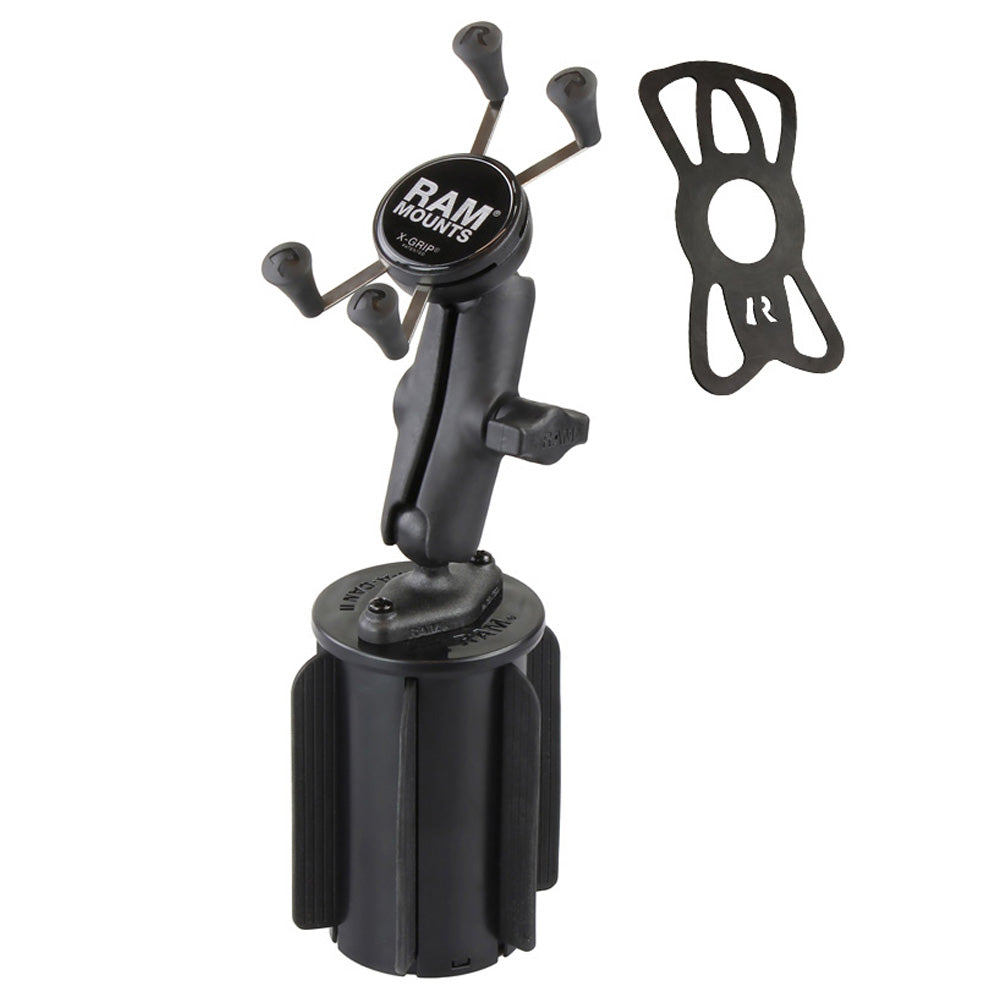 RAP-299-3-UN7BU:RAP-299-3-UN7BU_1:RAM® X-Grip® Phone Mount with RAM-A-CAN™ II Cup Holder Base