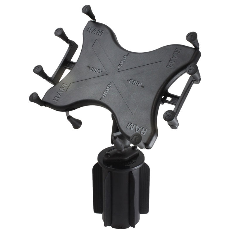 RAP-299-3-UN9U:RAP-299-3-UN9U_1:RAM® X-Grip® with RAM-A-CAN™ II Cup Holder Mount for 9"-11" Tablets