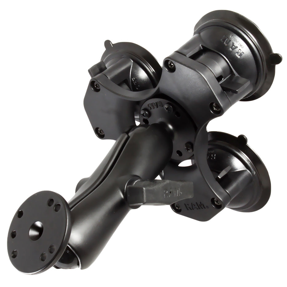 RAP-365-101U:RAP-365-101U_1:RAM® Twist-Lock™ Triple Suction Cup Mount with Round Plate