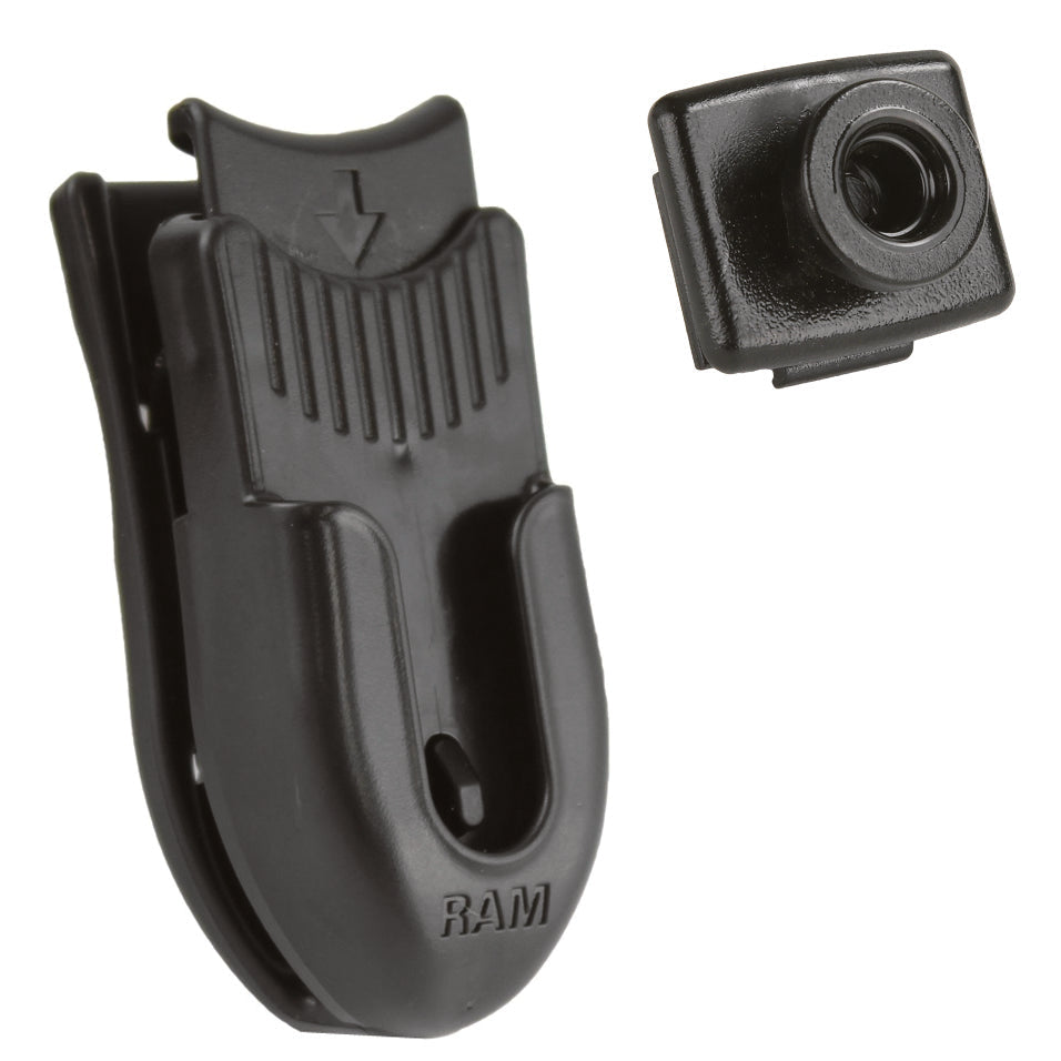 RAP-382-CLIP1U:RAP-382-CLIP1U_1:RAM® Belt Clip Holder & Button Adapter for IntelliSkin® HD™