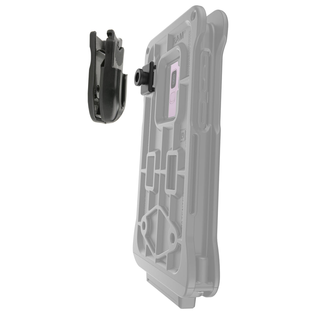 RAP-382-CLIP1U:RAP-382-CLIP1U_1:RAM® Belt Clip Holder & Button Adapter for IntelliSkin® HD™